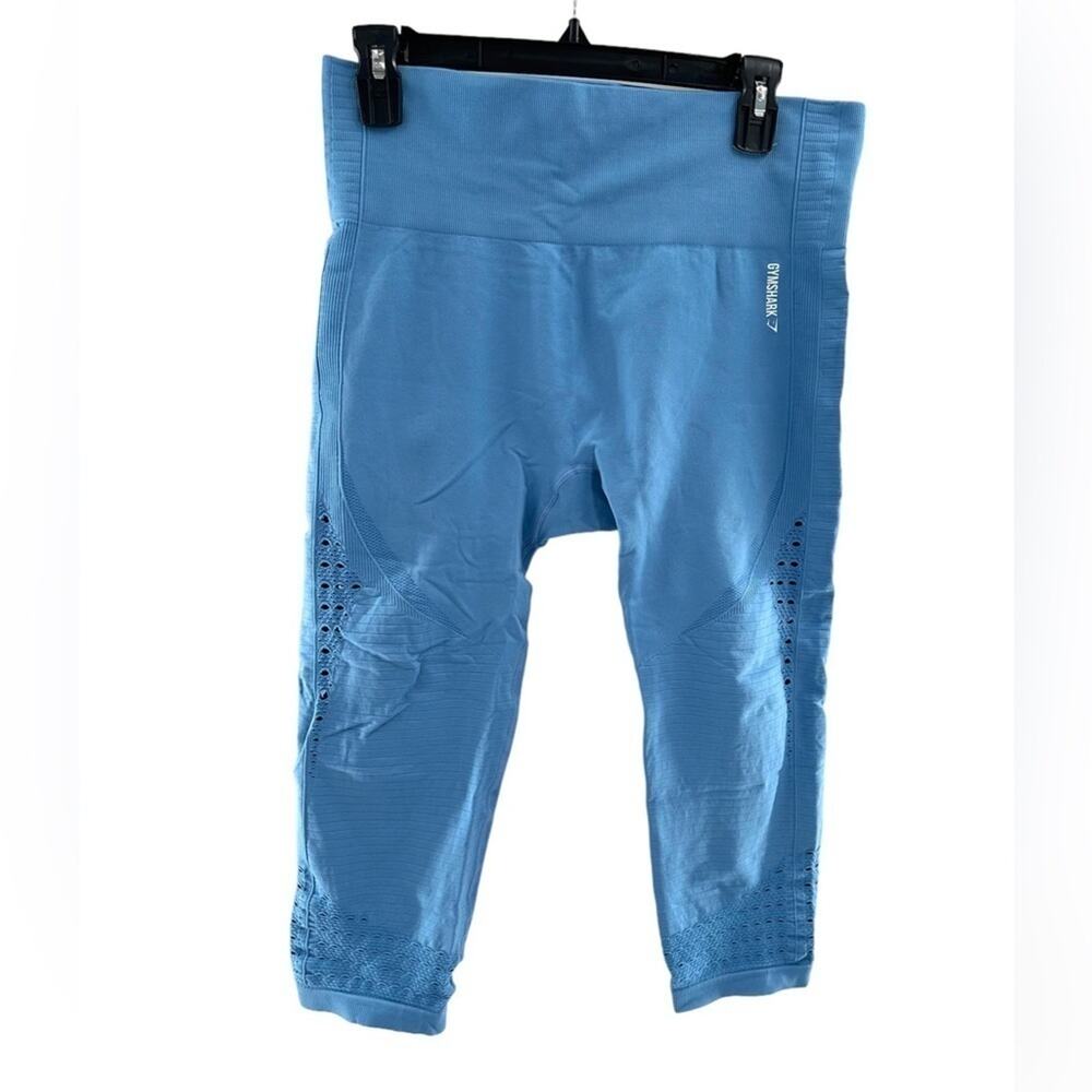 Gymshark Blue Energy Seamless High-Rise Contour Cropped Athletic Leggings